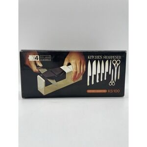 VTG Hitachi KS-100 Cordless Knife Sharpener White Battery Operated Japan Tested